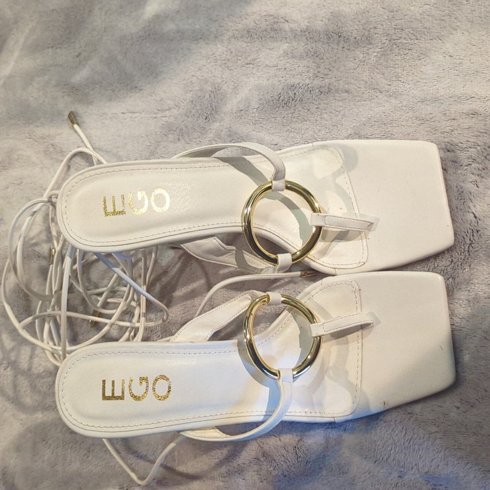 Ego White Wrap Around Heels